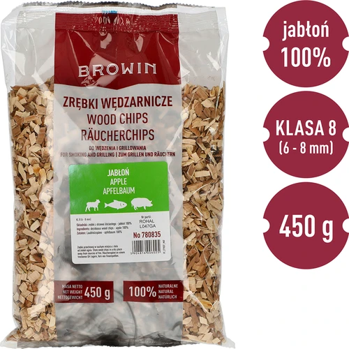 Štiepky na údenie/grilovanie, jabloň, 450 g, kl. 8 - 2 ['údenárske štiepky', ' štiepky na údenie', ' štiepky na gril', ' štiepky na grilovanie', ' údenársky dym', ' štiepky z jablone', ' štiepky jabloň', ' štiepky na údenie mäsa', ' štiepky do údiarne', ' štiepky na ryby', ' štiepky na jahňacinu', ' štiepky na bravčovinu']