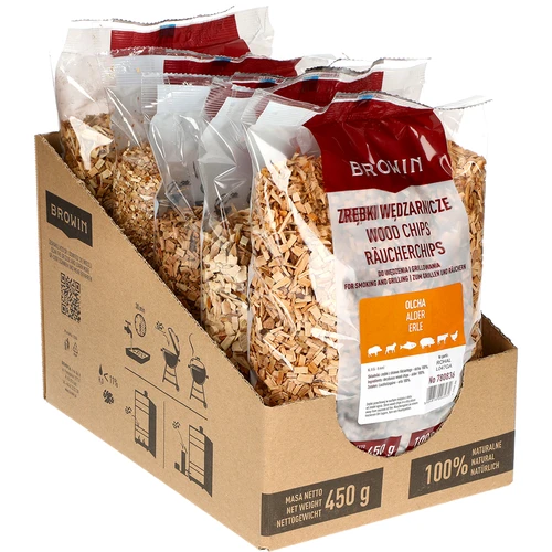 Štiepky na údenie/grilovanie, jelša, 450 g, kl. 8 - 3 ['údenárske štiepky', ' štiepky na údenie', ' štiepky na gril', ' štiepky na grilovanie', ' údenársky dym', ' jelšové štiepky', ' jelšové štiepky', ' štiepky z jelše', ' štiepky z jelšového dreva', ' štiepky na údenie mäsa', ' štiepky do údiarne', ' štiepky na ryby', ' štiepky na jahňacinu', ' štiepky na bravčovinu', ' štiepky na hovädzinu', ' štiepky na divinu']