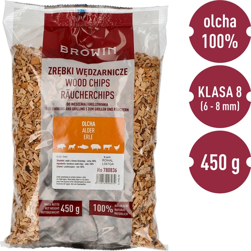 Štiepky na údenie/grilovanie, jelša, 450 g, kl. 8 - 2 ['údenárske štiepky', ' štiepky na údenie', ' štiepky na gril', ' štiepky na grilovanie', ' údenársky dym', ' jelšové štiepky', ' jelšové štiepky', ' štiepky z jelše', ' štiepky z jelšového dreva', ' štiepky na údenie mäsa', ' štiepky do údiarne', ' štiepky na ryby', ' štiepky na jahňacinu', ' štiepky na bravčovinu', ' štiepky na hovädzinu', ' štiepky na divinu']