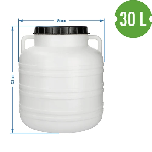 Sud Kvasenina 30L - biely, rukoväte - 8 ['sud na kapustu', ' sud na kvasenie', ' sud na kvaseniny', ' kvasenina', ' kapusta', ' uhorky', ' sud s vekom']