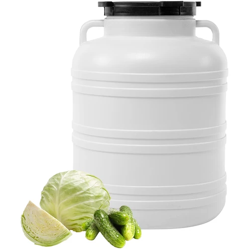 Sud Kvasenina 60L - biely, úchyty - 3 ['sud na kapustu', ' sud na kvasenie', ' sud na kvaseniny', ' kvasenina', ' kapusta', ' uhorky', ' sud s vekom']