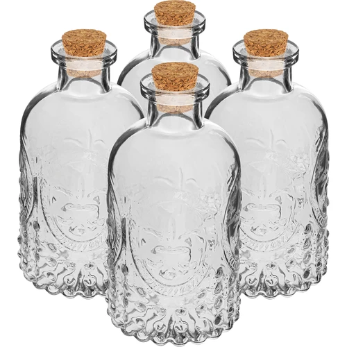 Súprava fľaštičiek s korkami, 240 ml - 4 ks  - 1 ['súprava fľaštičiek', ' sklenené mini fľaštičky', ' fľaša 240 ml', ' fľaštička', ' fľaštičky', ' sklenené malé fľaše', ' sklenené malé fľaštičky', ' fľaštička na alkohol', ' mini fľaštičky', ' sklenená fľaštička s korkom', ' fľaštička na vzorky', ' miniatúrna fľaša', ' sklenené fľaštičky s korkom', ' fľaštičky pre hostí']