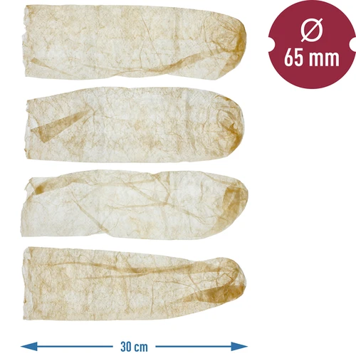 Sušené bravčové črevá kaliber 65 mm, 30 cm - 4 ks - 5 ['prírodné črevá', ' bravčové črevá', ' sušené črevá', ' mäsové obaly', ' obaly na klobásy', ' črevá na klobásy', ' na údenú klobásu', ' na parenú klobásu', ' domáca údenina', ' domáca klobása', ' krakovská klobása', ' živiecka klobása']