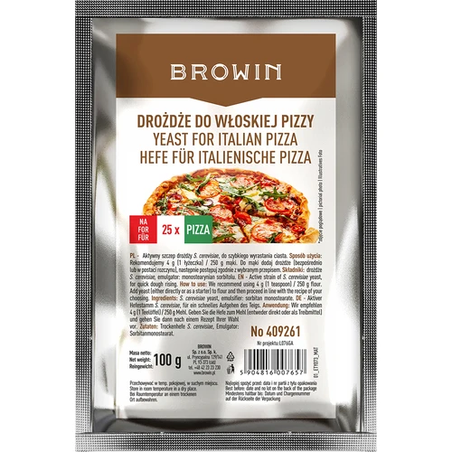 Sušené droždie na taliansku pizzu - 100 g  - 1 ['sušené droždie', ' pekárske droždie', ' talianska pizza', ' prísada do pizze', ' droždie Browin', ' na foccaciu', ' na pečenie']