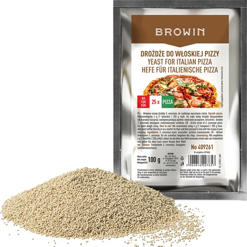 Sušené droždie na taliansku pizzu - 100 g - 2 ['sušené droždie', ' pekárske droždie', ' talianska pizza', ' prísada do pizze', ' droždie Browin', ' na foccaciu', ' na pečenie']