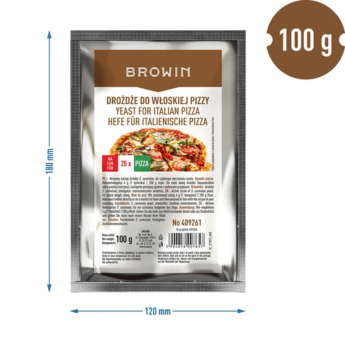 Sušené droždie na taliansku pizzu - 100 g - 3 ['sušené droždie', ' pekárske droždie', ' talianska pizza', ' prísada do pizze', ' droždie Browin', ' na foccaciu', ' na pečenie']
