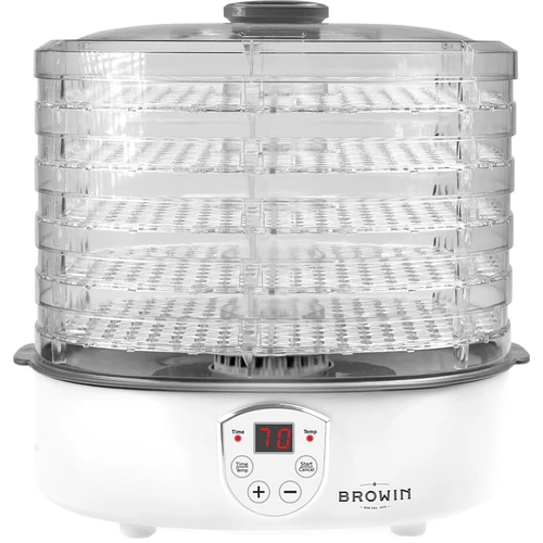 Sušička na huby, ovocie, zeleninu a bylinky s reguláciou teploty, 240W, transparentná - 2 ['sušička na potraviny', ' sušička na huby', ' sušené ovocie', ' sušená zelenina', ' skladovanie potravín', ' sušenie potravín', ' sušičky na potraviny', ' regulácia teploty', ' transparentná sušička', ' dehydrátor']