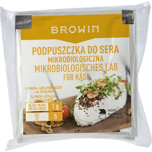 Syridlo na syry 5x1 g  - 1 ['na syr', ' mikrobiologické syridlo', ' pre vegetariánov', ' domáci syr']