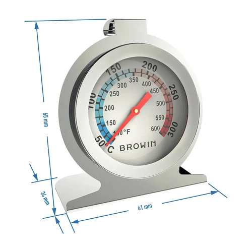 Teplomer do rúry (50°C do +300°C) Ø6,1cm - 3 ['kuchynský teplomer', ' teplomer do rúry', ' teplomer na pečenie', ' teplomer na pečivo', ' stojaci teplomer', ' závesný teplomer', ' pekársky teplomer']