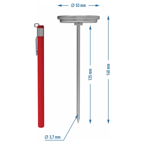 Teplomer do šunkovaru 1,5kg a 3kg (0°C do +120°C) 12,5cm - 4