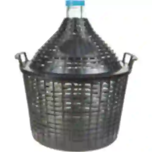 Balón na víno 15 L v plastovom koši