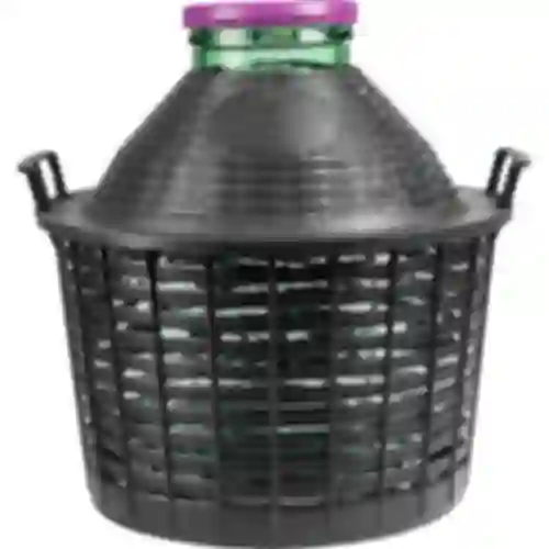 Balón na víno 20 L so širokým hrdlom v plastovom koši