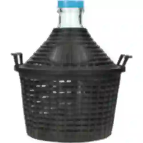 Balón na víno 5L v plastovom koši