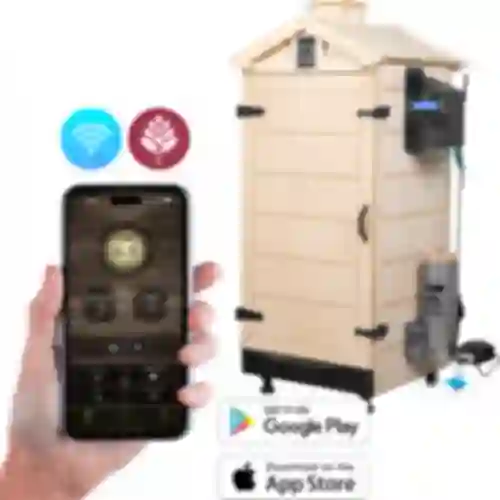 Bezrámová udiareň dragON PLYWOOD NATURE so systémom Wi-Fi, 200L