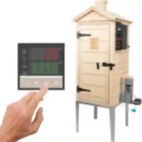 Elektrická udiareň dragON PLYWOOD NATURE 100E s elektrickým vykurovacím modulom a ovládačom