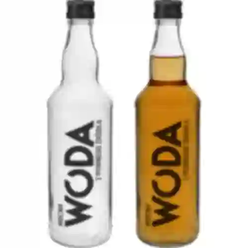Fľaša 0,5 L s uzáverom a potlačou silná Voda