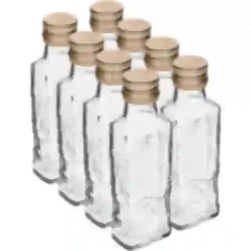 Fľaša Flora 100 ml so skrutkovacím uzáverom fi28, 8 ks.