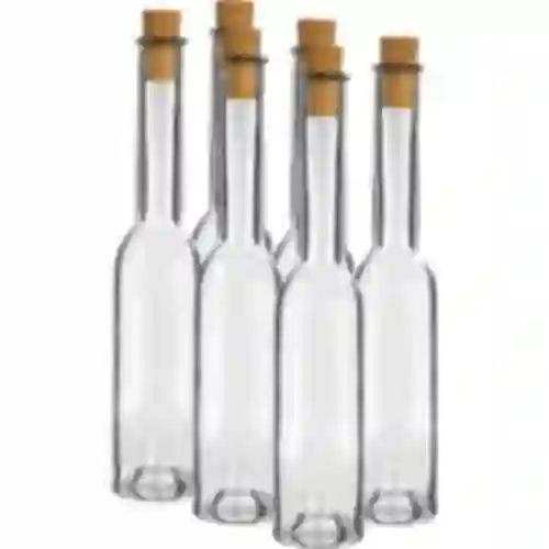 Fľaša na likér 200 ml 6 ks + 6 zátok 23/18