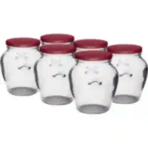 Pohár Amfora 580 ml (fi 82) s bordovým viečkom 6 ks