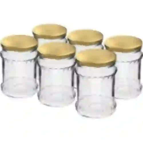 Pohár fisz vrúbkovaný 500ml - so zlatým viečkom fi 82/6, 6 ks.