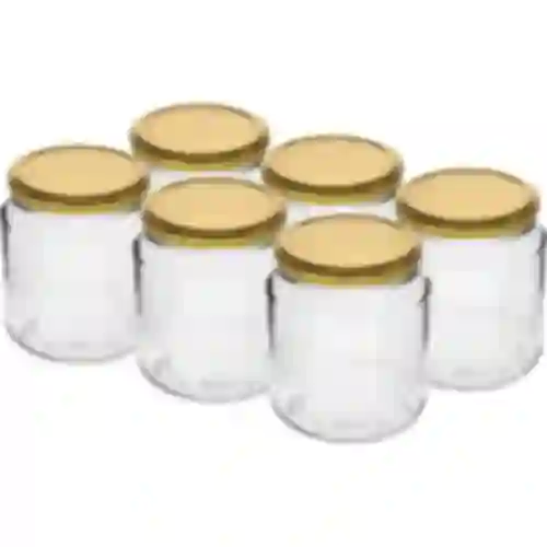 Pohár twist-off, hrubáčik 580ml so zlatým viečkom fi82/6, 6 ks.