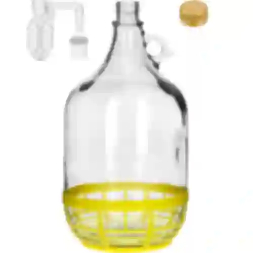 Sklenený balón 5L so zátkou a kvasnou trubičkou