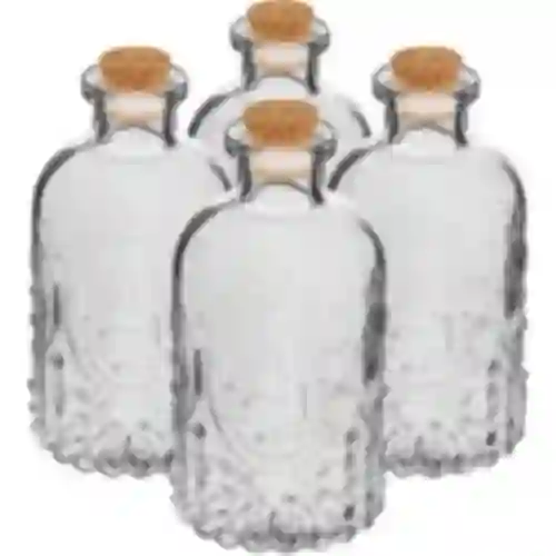 Súprava fľaštičiek s korkami, 240 ml - 4 ks