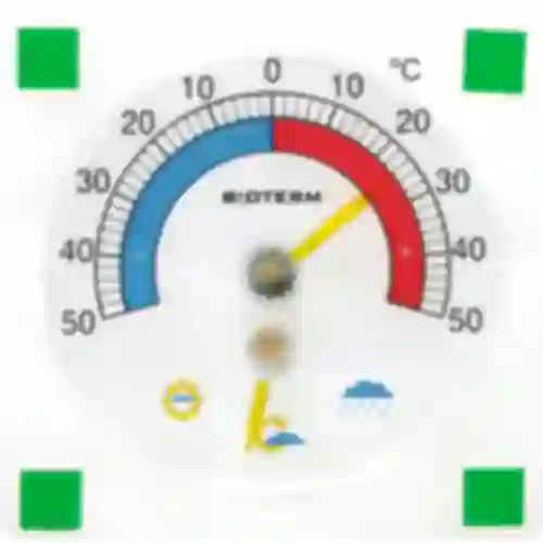 Univerzálny teplomer s vlhkomerom transparentný, samolepiaci (-50°C do +50°C)