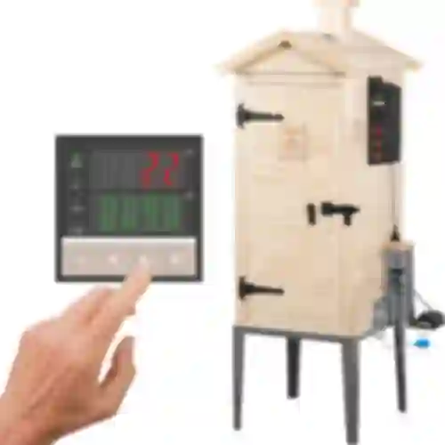 Záhradná drevená údiarňa 200 L – dragON Wood 100E s elektrickým vykurovacím modulom a ovládačom
