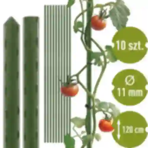Záhradné tyčky Bioogród – oceľové povlečené, 1,2 m, fi 11 mm, 10 ks.