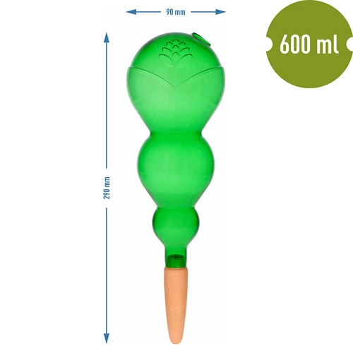 Trojitá zavlažovacia guľa (trojkomorová), priehľadná zelená s keramickou nožičkou, 600ml - 5 ['zavlažovacie gule', ' dávkovač na zavlažovanie kvetov', ' na polievanie kvetov', ' zvlhčovače pre kvety', ' zavlažovanie kvetov', ' zavlažovanie rastlín', ' zavlažovače do kvetináčov', ' na polievanie kvetov', ' pre izbové kvety', ' zavlažovacie gule s keramickou nožičkou', ' zavlažovač s keramickou nožičkou', ' zavlažovacia guľa', ' dávkovač vody do kvetináčov', ' gule pre rastliny', ' dávkovač pre rastliny', ' polievanie rastlín', ' zavlažovacia guľa', ' trojité zavlažovacie gule', ' dekoratívne gule pre rastliny', ' praktické zavlažovacie gule', ' objemné zavlažovacie gule', ' transparentné priehľadné zavlažovacie gule', ' farebné gule na zavlažovanie rastlín', ' priehľadná zelená zavlažovacia guľa', ' zavlažovacie gule s keramickou nožičkou']