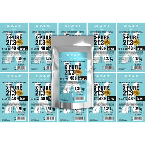 Turbo kvasnice X-Pure 21,3%, 10 x 25 L, 1,35 kg - 5 ['liehovarské kvasnice', ' kvasnice na alkohol', ' turbo kvasnice', ' kvasnice pure', ' kvasnice 21', '3%', ' kvasnice na pálenku', ' na samohon', ' liehovarské kvasnice na 10 x 25 L', ' nastavenie 48 h', ' čistá fermentácia', ' cukrovky', ' na vysokopercentné nastavenia', ' na nastavenia z cukru', ' vysoký percent alkoholu', ' destilácia', ' viac ako 21%', ' rýchla fermentácia', ' kvasnice Browin', ' kvasnice 21%', ' kvasnice alco', ' kvasnice alko', ' silné kvasnice', ' čistá fermentácia', ' kvasnice veľké balenie']