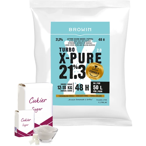 Turbo kvasnice X-Pure 21,3%, 50 L - 4 ['kvasnice liehovarnícke', ' kvasnice na alkohol', ' turbo kvasnice', ' kvasnice pure', ' kvasnice 21', '3%', ' kvasnice na pálenku', ' na samohon', ' kvasnice liehovarnícke na 50 L', ' nastavenie 50 L', ' čistá fermentácia', ' cukrovky', ' na vysokopercentné nastavenia', ' na nastavenia z cukru', ' vysoký percent alkoholu', ' destilácia', ' viac ako 21%', ' rýchla fermentácia', ' kvasnice Browin', ' kvasnice 21%', ' kvasnice alco', ' kvasnice alko', ' silné kvasnice', ' čistá fermentácia']