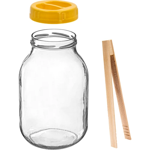 Twist-off pohár 3 L, kliešte a plastové viečko fi 100, s držadlom - 2 ['dóza', ' sklenená dóza', ' sklenený pohár', ' pohár s viečkom', ' pohár na nakladanie uhoriek', ' pohár na uhorky', ' pohár na tinktúry', ' dóza na tinktúry', ' pohár s držadlom', ' viečko s držadlom', ' praktická dóza', ' dóza s držadlom', ' pekný pohár', ' aký pohár kúpiť', ' pohár s kliešťami', ' pohár na uhorky', ' pohár na nakladané uhorky']