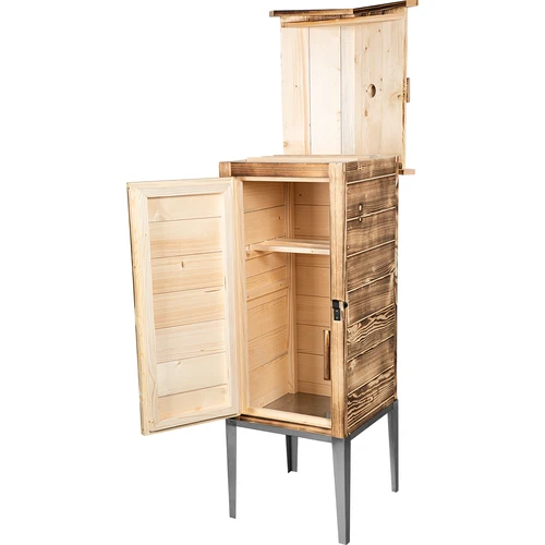 Údiaca komora na drevo – zo smrekového dreva, 200L, s nerezovým podstavcom - 3