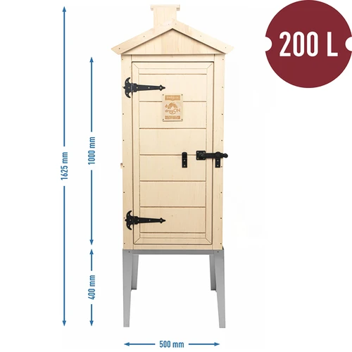 Údiaca komora z certifikovanej preglejky, 200 l, s nerezovým podstavcom - 3