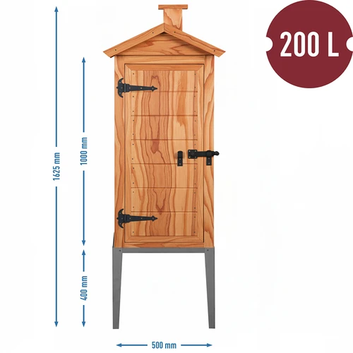 Údiaca komora zo smrekovca, 200 l, s nerezovým podstavcom - 3