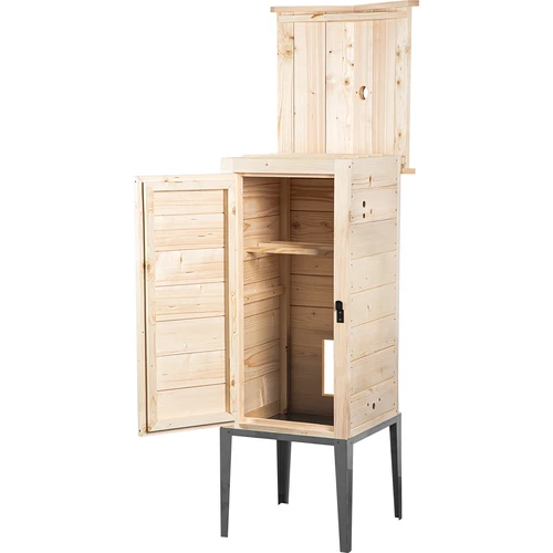 Údiaca komora zo smrekového dreva, 200 l, s nerezovým podstavcom - 2