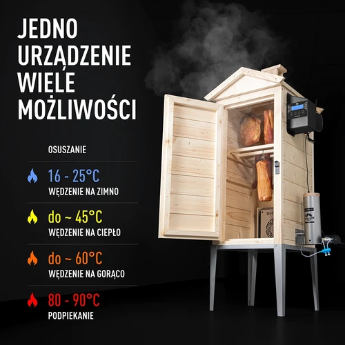 Údiarňa s Wi‑Fi, 200 l – dragON WOOD 100IQ s elektrickým ohrevným modulom a riadiacou jednotkou - 5