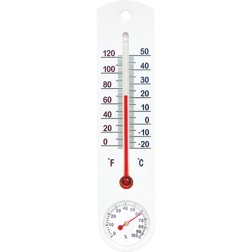 Univerzálny biely teplomer s vlhkomerom (-20°C do +50°C) 25cm  - 1 ['vnútorný teplomer', ' izbový teplomer', ' teplomer do vnútra', ' domáci teplomer', ' teplomer', ' izbový teplomer', ' teplomer čitateľná stupnica', ' teplomer s vlhkomerom', ' teplomer z plastu', ' teplomer s vlhkomerom']