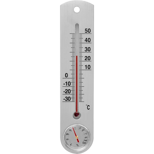 Univerzálny strieborný teplomer s vlhkomerom (-30°C do +50°C) 25cm  - 1 
