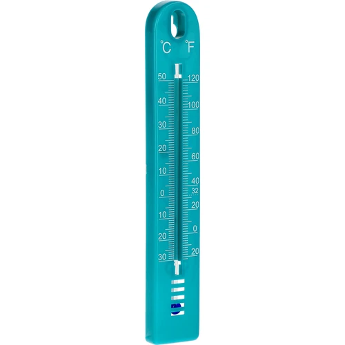 Univerzálny teplomer (-30 do +50°C), 17 cm, modrý - 2 ['teplomer', ' univerzálny teplomer', ' teplomer z plastu', ' teplomer čitateľná stupnica', ' teplomer s dvojitou stupnicou v °C a °F', ' teplomer do miestností s vysokou vlhkosťou', ' vonkajší teplomer do -30°C', ' teplomer odolný voči vlhkosti', ' teplomer v modrej farbe', ' pevný teplomer']