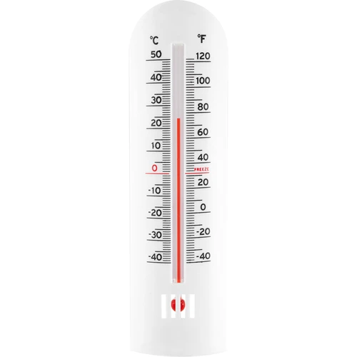 Univerzálny teplomer (-40°C do +50°C) 16cm  - 1 ['teplomer bezortuťový', ' teplomer univerzálny', ' teplomer z plastu', ' teplomer čitateľná stupnica', ' teplomer s dvojitou stupnicou', ' teplomer do miestností s vysokou vlhkosťou']