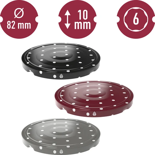 Uzáver fi 82/6 bodky mix - 10 ks. - 2 ['uzáver na pohár', ' uzávery s klikom', ' uzávery na poháre', ' uzávery TO', ' uzávery twist off', ' uzávery fi 68', ' uzávery s bodkami', ' uzávery s bodkami', ' uzávery fi 68', ' uzávery so 4 úchytmi', ' uzávery browin']