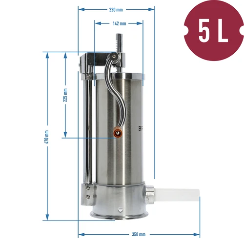 Vertikálna plnička na klobásy 5 kg - 10