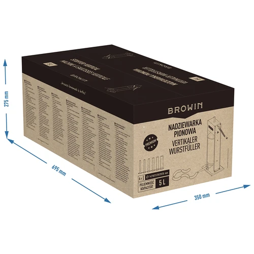 Vertikálna plnička premium 5 L - 13 ['plnička na klobásy', ' vertikálna plnička', ' najlepšia plnička na klobásy', ' stroj na klobásy', ' stroj na výrobu klobás', ' súprava na výrobu klobás', ' plnička na klobásy', ' mäsová plnička', ' vertikálna plnička', ' lieviky na plničky', ' inovatívna mäsová plnička', ' plnička na 5 L', ' domáca výroba klobás', ' domáca plnička']