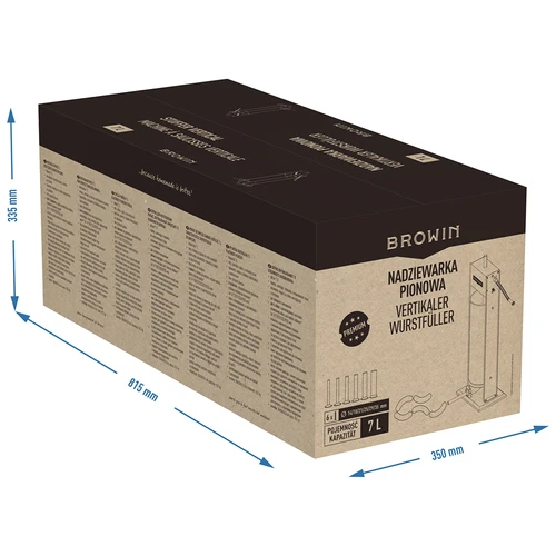Vertikálna plnička premium, 7 L - 13 ['plnička na klobásy', ' vertikálna plnička', ' najlepšia plnička na klobásy', ' stroj na klobásy', ' stroj na výrobu klobás', ' súprava na výrobu klobás', ' plnička na klobásy', ' mäsová plnička', ' vertikálna plnička', ' lieviky na plničky', ' inovatívna mäsová plnička', ' plnička na 7 L', ' domáca výroba klobás', ' domáca plnička']