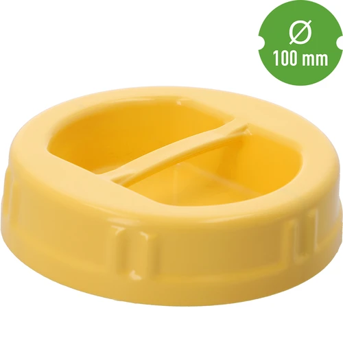 Plastové viečko TO fi 100 mm, žlté, s úchytom, na sklenené poháre - 3
