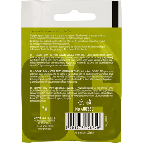 Vinárske kvasinky Enovini® BAYA, 7 g - 2