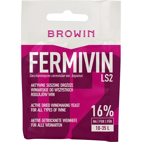 Vinárske kvasnice Fermivin LS2, 7 g  - 1 ['ušľachtilé kvasnice', ' vinárske kvasnice', ' sušené vinárske kvasnice', ' Fermivin LS2', ' kvasnice na červené vína', ' na ružové vína', ' na šumivé vína', ' kvasnice na reštart vína', ' kvasnice na reštart fermentácie', ' kvasnice na fermentáciu']